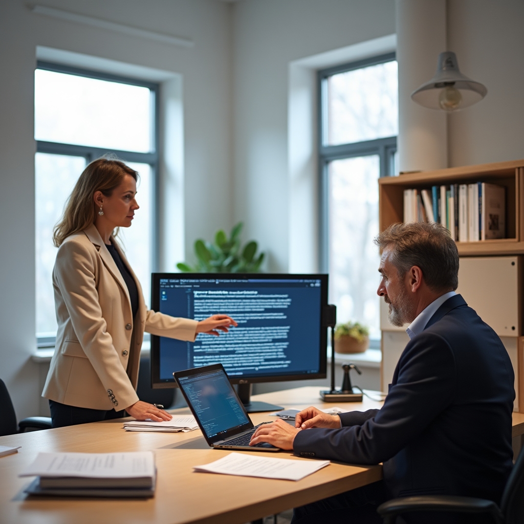 Redaktionsteam von Valornix AI bei der Arbeit in einem modernen Büro